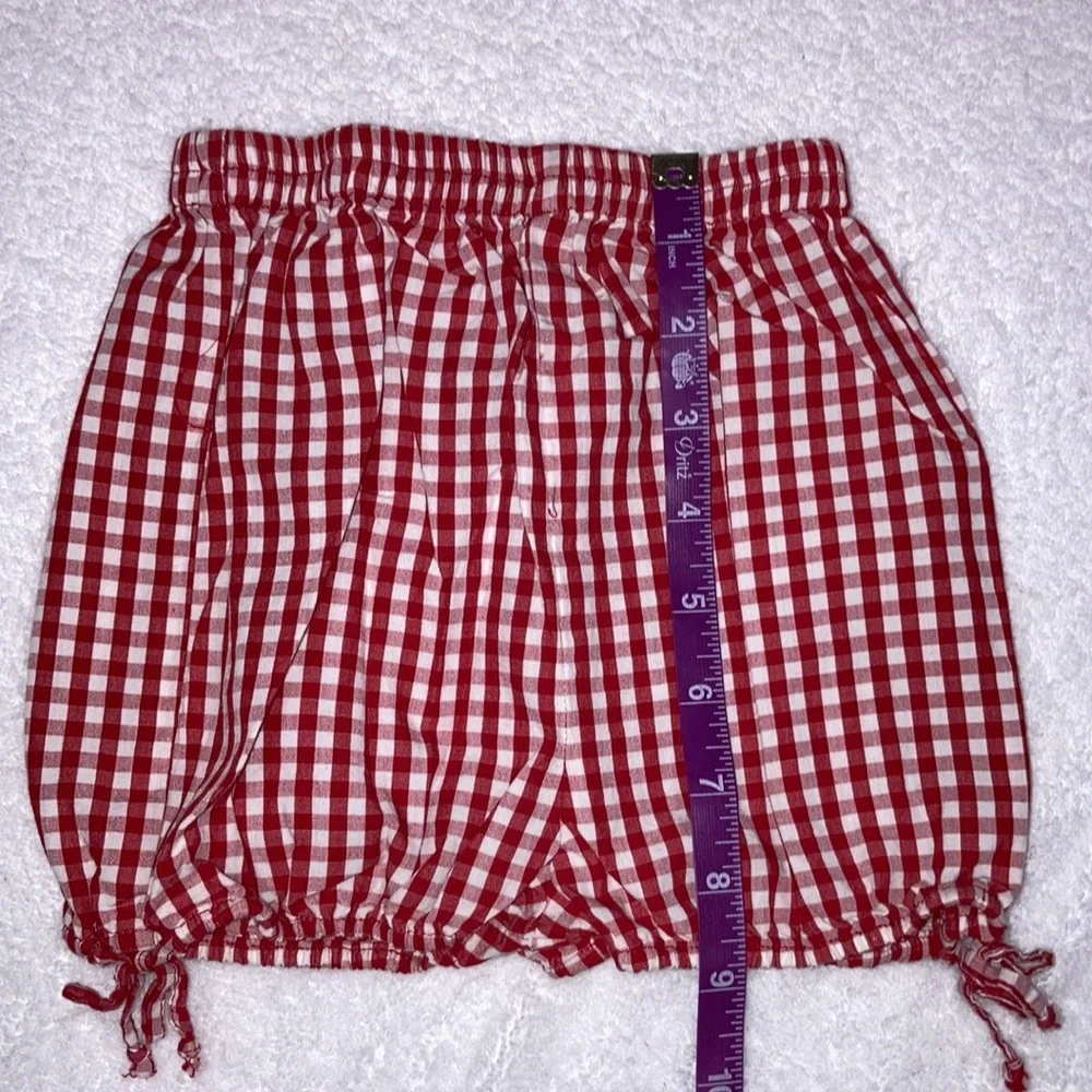 The children’s place red check denim jumper and bloomers 6/9m